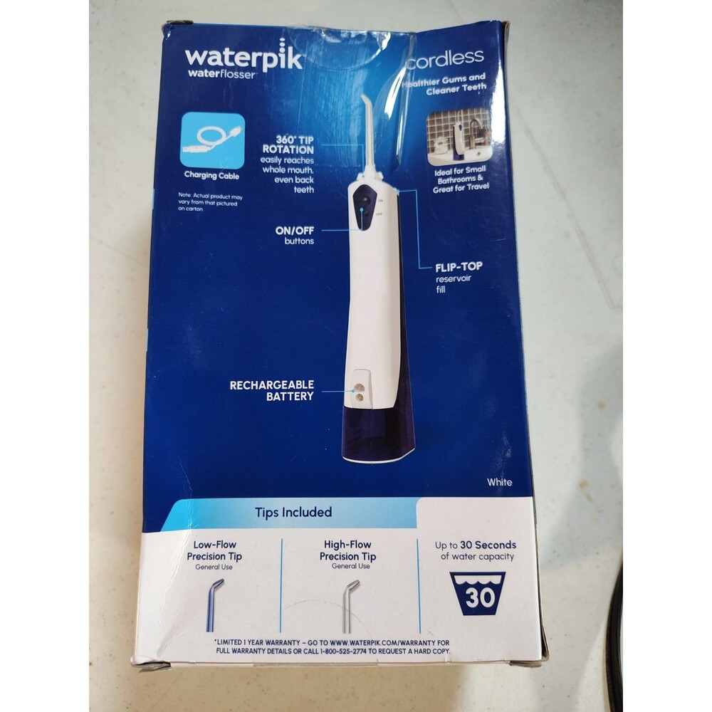 Waterpik Cordless Rechargeable Water Flosser WP-360W, 2 Settings,  (954)